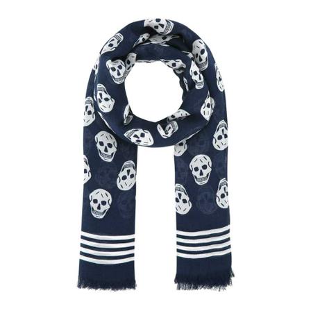 Alexander McQueen, Silky Scarves Blauw, Heren, Maat:ONE Size