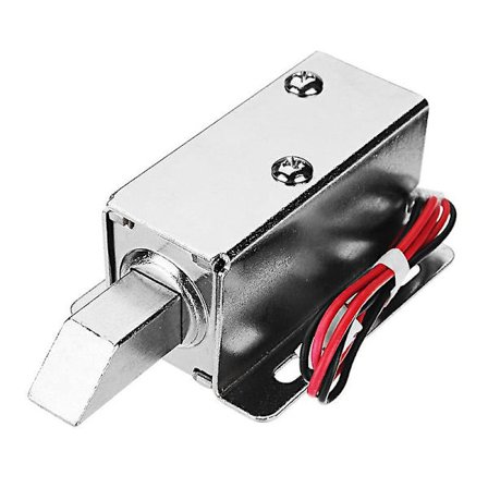 24V DC elektrisk låsemekanisme med solenoid og lang låsetunge for skap, skuff og dør