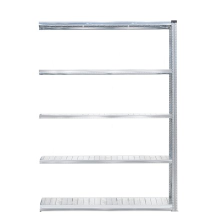 Regalsystem TRANSFORM, Anbaumodul mit 5 Böden, 2500 x 1500 x 400 mm, verzinkt