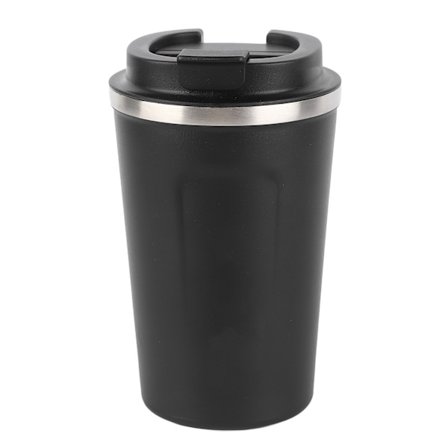 Eristetty vesipullo sisäpuoli 304 ulkopuoli 201 ruostumaton teräs musta 380 ml kaksikerroksinen autoeristetty muki miehille naisille musta 380 ml