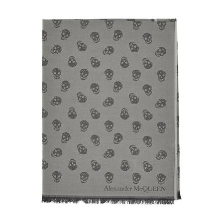Alexander McQueen, Skulls Scarf Grijs, Heren, Maat:ONE Size