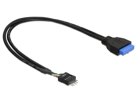 Delock USB-internkabel - 19-pins USB 3.0-plugg til 9-pins USB-header - 45 cm