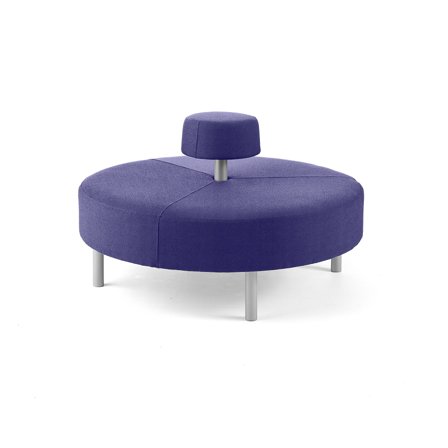 Hocker DOT mit runder Rückenlehne, Ø 1300 mm, Medley-Stoff, blau-violett