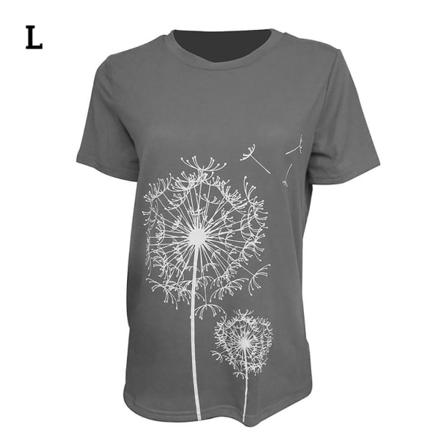 Dam T-shirt Print Rundhalsad Kortärmad Lös Topp,