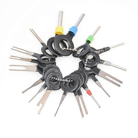 18 Delar Bilupplåsningsverktyg, Set med Verktyg för Borttagning av Automatiska Terminaler, Borttagning av Bilkabelkontakter, Kit för Uttag av Stift 