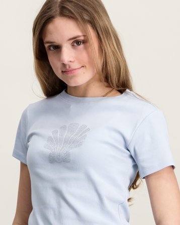 Kids ONLY KOGKIRA LIFE SS BLNG O-NECK BABY TEE JRS Blå Toppar/Blusar Tjej - Kids Brand Store