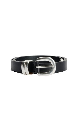 Zoilo Leather Belt Black Silver