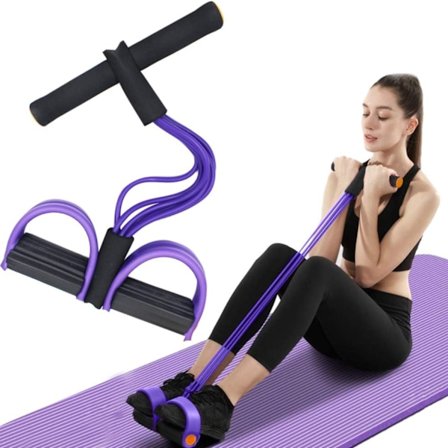 6-Rørs Elastisk Yoga Pedal Trækker - Multifunktionel Naturlatex Spændingsreb til Mave Talje Arm Ben Slankende Træning