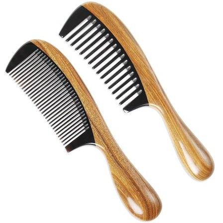 TG 100 % käsintehty luonnollinen vihreä santelipuu kampa Buffalo Horn Hair Co:lta