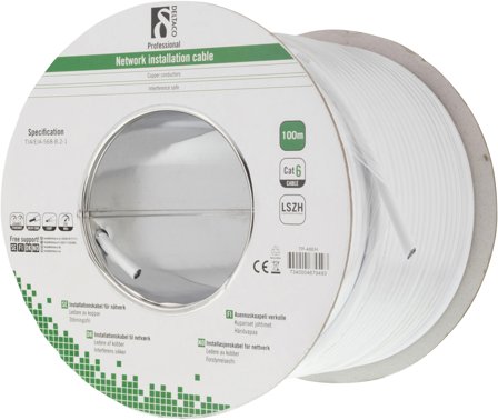 Deltaco TP-48EH - samlet kabel - 100 m - hvit