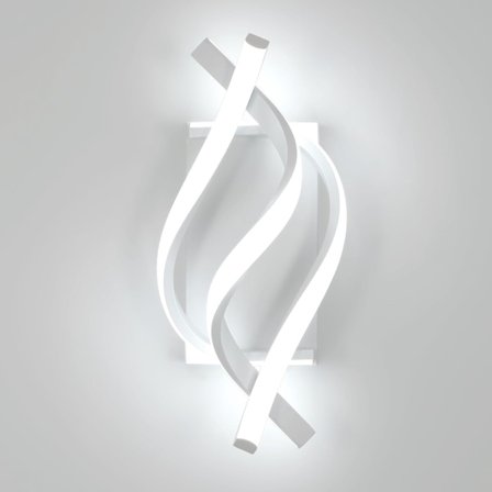 LED vegglampe 21W innendørs, kaldhvit 6500K, spiraldesign, moderne belysning for stue, soverom, korridor