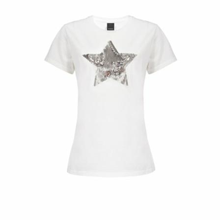 Pinko, T-Shirts Wit, Dames, Maat:S