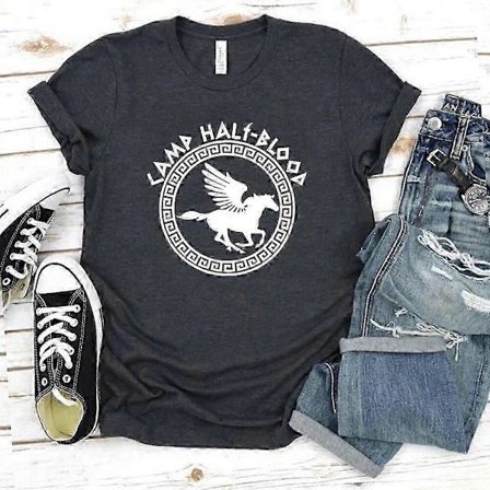 Camp Half Blood T-paidat Syksyn harjoitusleirin pelipaita Halloween maaginen lahja Percy Jackson paita Unisex T-paidat Harajuku Teet tummanharmaa
