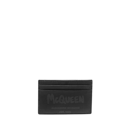 Alexander McQueen Pung Sort, Herre Punge og Kortholder, Størrelse: ONE Size