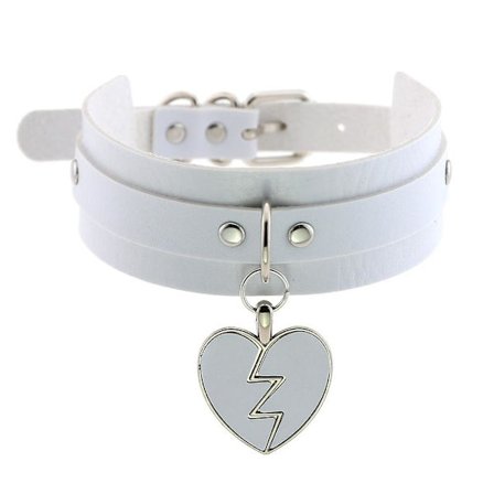 Punk Heart Choker Halsband Goth Mode Halsband Kawaii Läder Choker Kvinnor Flickor Rock Harajuku Emo Gotisk Smycken