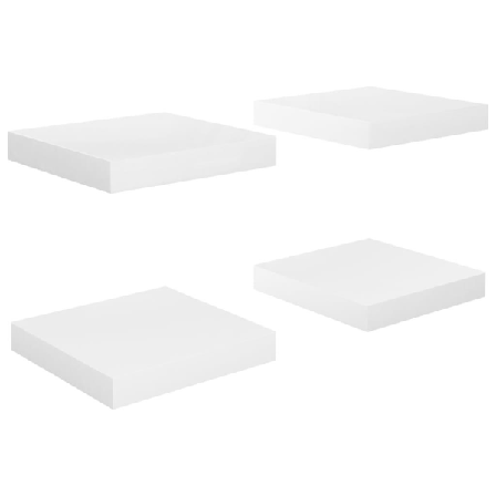 Vidaxl Svävande Vägghyllor 4 St Vit Högglans 23x23,5x3,8 Cm Mdf Vit