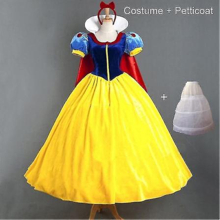2023-voksen cosplaykjole snøhvit jente prinsessekjole kvinner voksen tegneserie prinsesse snøhvit Halloween festkostyme-mxbc -ES Adult Sets S