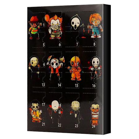 Horrorfigurer Adventskalender 24 Dagers Nedtelling Skummel Dukke Samlefigurer Sett for Barn Voksne