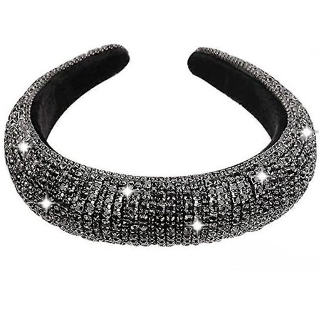 Strassikristalli-timanttipanta naisille, muodikas käsintehty leveä hiuspanta, helmikoristeltu bling-hiuspanta