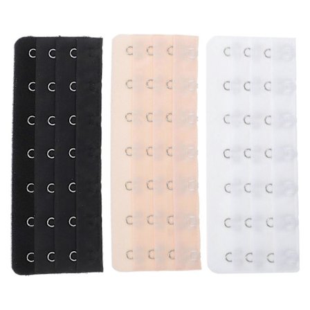 3 st BH-förlängare i rostfritt stål, 7 hakar, 3 rader, elastiska BH-band, hakförlängningar för kvinnor