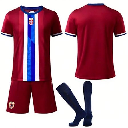 Norjan maajoukkueen jalkapallopaita lapsille, kausi 24-25, koko 24, nuorten jalkapallopaita