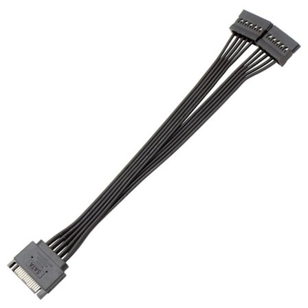 PC Server Computer Harddisk 15Pin Sata 1 Han til 2 Hun Splitter Strømkabel Ledning 18AWG