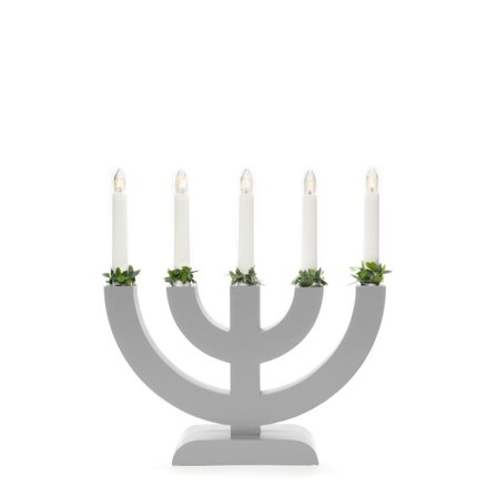 Konstsmide 3988-319 Elektrisk lysestake 5 lys Grå, Belysning