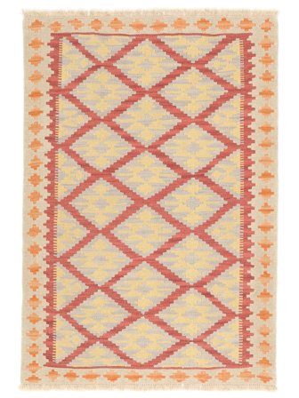 Tapis Kilim Ghashghaï 103X150 Orange/Rouge ( Perse)