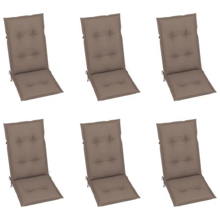 Vidaxl Dynor För Trädgårdsstolar 6 St Taupe 120x50x7 Cm Taupe