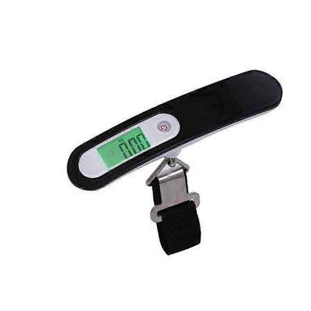 Bärbar Digital Bagagevåg Hängande Resväska Våg med Tareringsfunktion 50 kg Kapacitet Svart