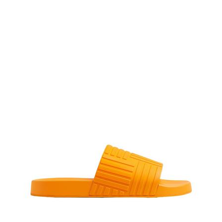 Bottega Veneta Embossed Sliders , Oranje , Dames , Maat: 36 EU