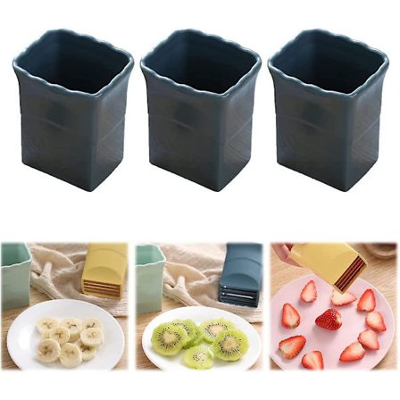 3 kpl Kupinleikkaaja, Hedelmänleikkaaja Munanleikkaaja Ruostumattomasta Teräksestä Mansikanleikkaaja, Nopea Hedelmä- ja Vihannessalaatin Leikkaaja 