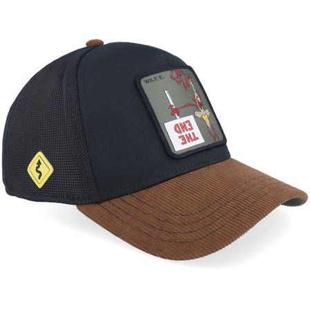 Capslab - Zwart trucker Cap - Wile E Premium Looney Black/Brown Trucker @ Hatstore