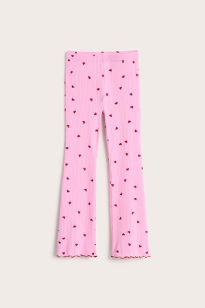 Kappahl | Sydänkuvioiset levenevät leggingsit | Vaaleanpunainen