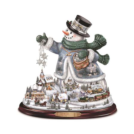 Christmas Crystal Tree Santa Snowman Roterande Skulpturfönster