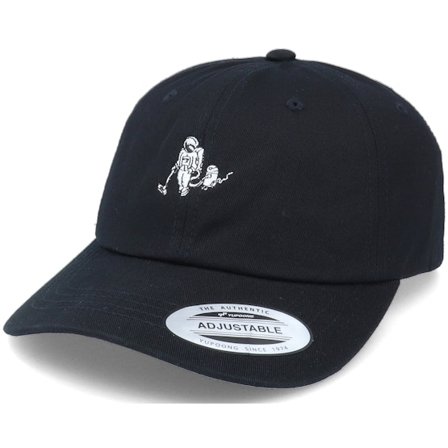 Abducted - Tiny Astrocleaner Black Dad Cap Unconstructed Black Cap - @ Hatstore