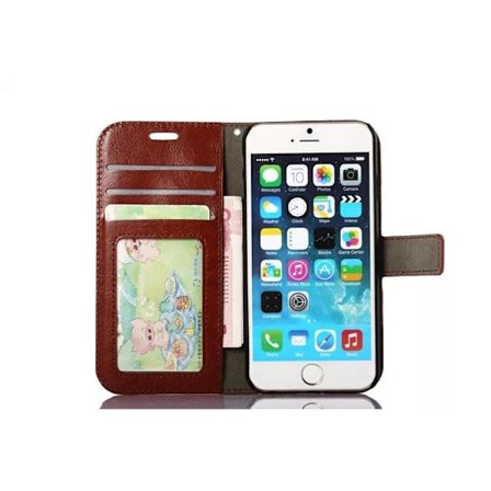 Plånboksfodral iPhone 6/6S l KREDITKORT l BRUN