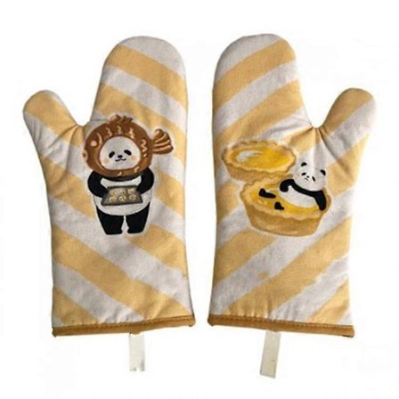 Bakhandskar av bomull och linne för ugn och mikrovågsugn, förtjockade (1 st)