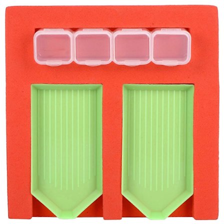 Diamantmålningsverktyg Vikbar Bricka Pärlförvaring Organizer Konsttillbehör Kit