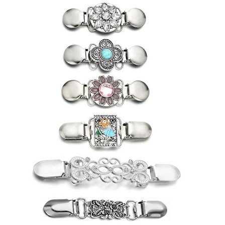 6 st Vintage Klänningsclips Tröjclips Kofta Clips Sjal Clips för Kvinnor Flickor