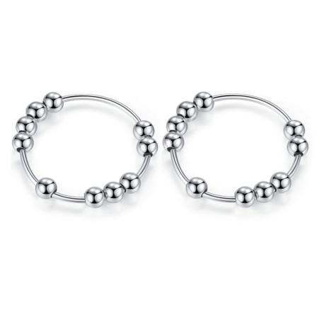 2-pack Anti-stressring Med 10 Roterbara Pärlor Koppar Silver 19.