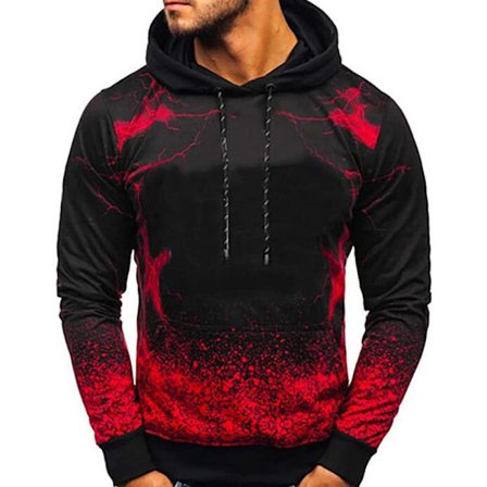 Herre langærmede hættetrøjer Gradient Sweater Jumper Pullover Toppar W