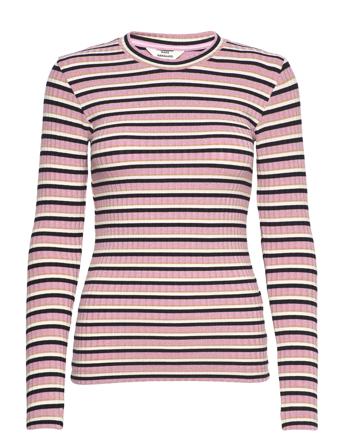 5X5 Stripe Tuba Top T-shirts & Tops Long-sleeved Rosa Mads Nørgaard