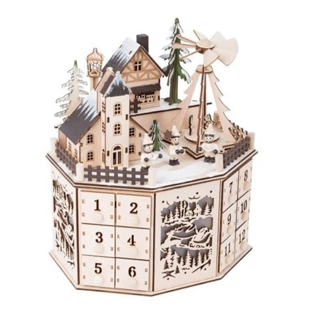 Adventtikalenteri - ALPEXE - Pyramidimuoto - Yksityiskohtaiset viimeistelyt - Ihastuttava koriste - Puu