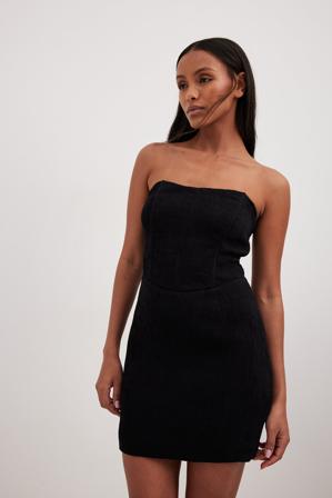 NA-KD Party Robe bandeau courte structurée - Robes bandeau - Noir - EU 34