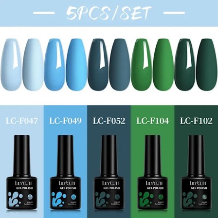 LILYCUTE 5 st/set 7ML Rödbrun Nagelgel DIY Nagelkonst Semi-Permanent UV Gel Polish Långvarig Design Manikyr Kit Tillbehör