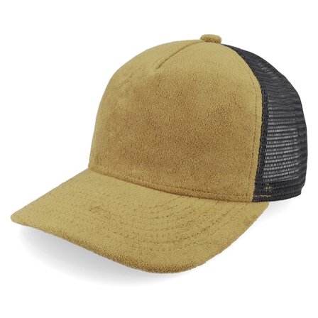 Equip - Beige trucker Caps - Terry Caramel/Black A-frame Trucker @ Hatstore