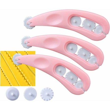 Roulette wienerbrød Fondant Kage Fondant Cutter Fondant Prægning Fondant Glasur Prægeruller Cutter Ribbon Modelleringsværktøj til kager dekoration 3 