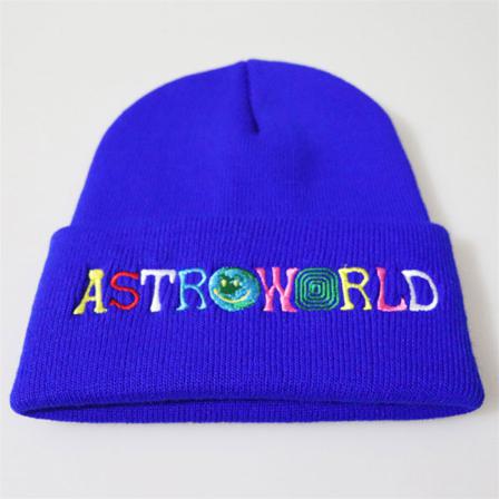 Män Kvinnor Stickad Mössa Mode Astroworld Mönster Broderi Bea