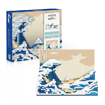 Creative Art Van Gogh Paintings The Starry Night MOC The Great Wave of Kanagawa Micro Building blocks